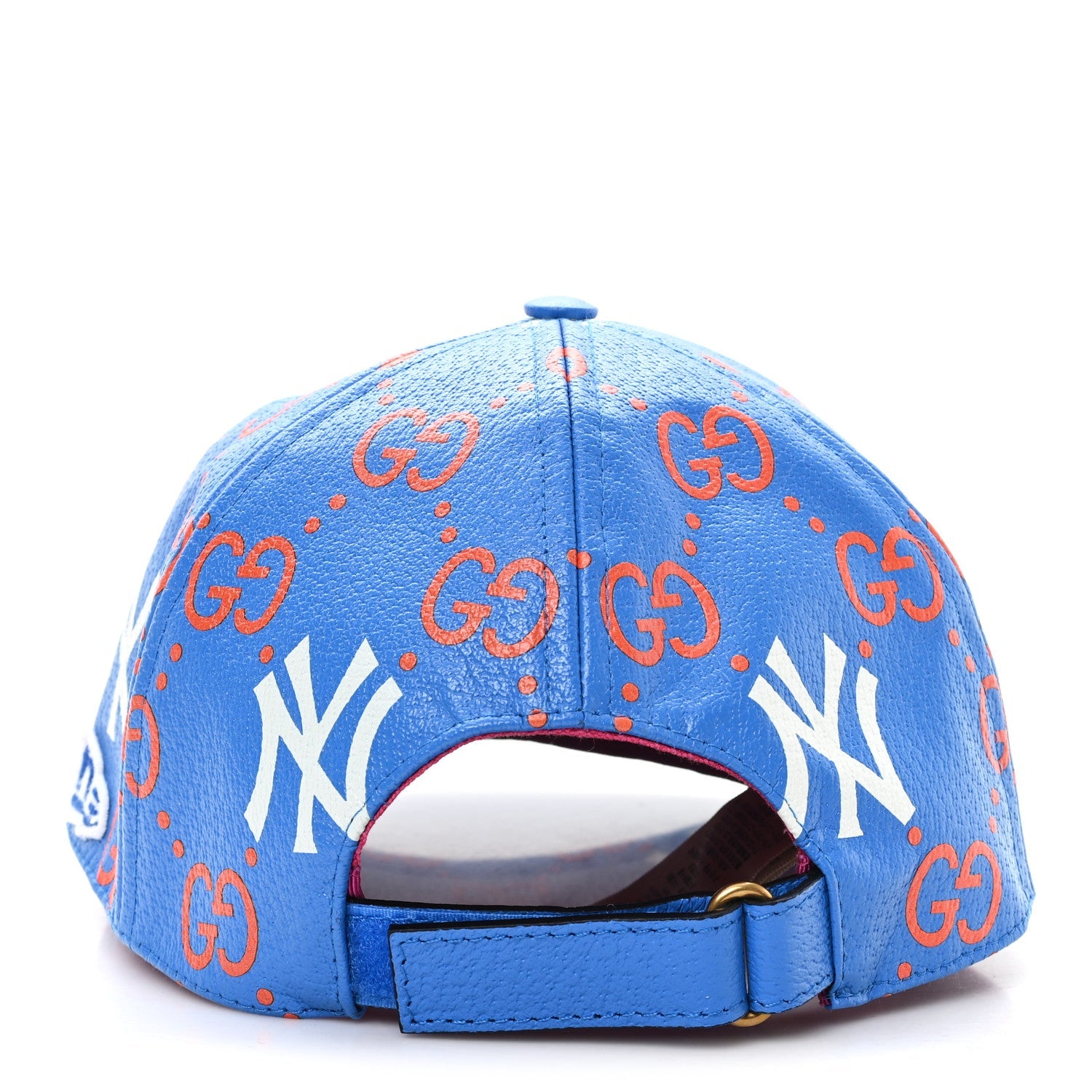 Gucci X MLB Calfskin Stampato 3D GG Monogram NY Yankees Baseball Hat M Blue