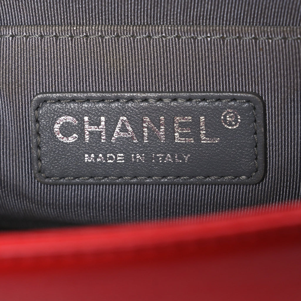 Chanel Calfskin Double Stitch Small Boy Flap Red