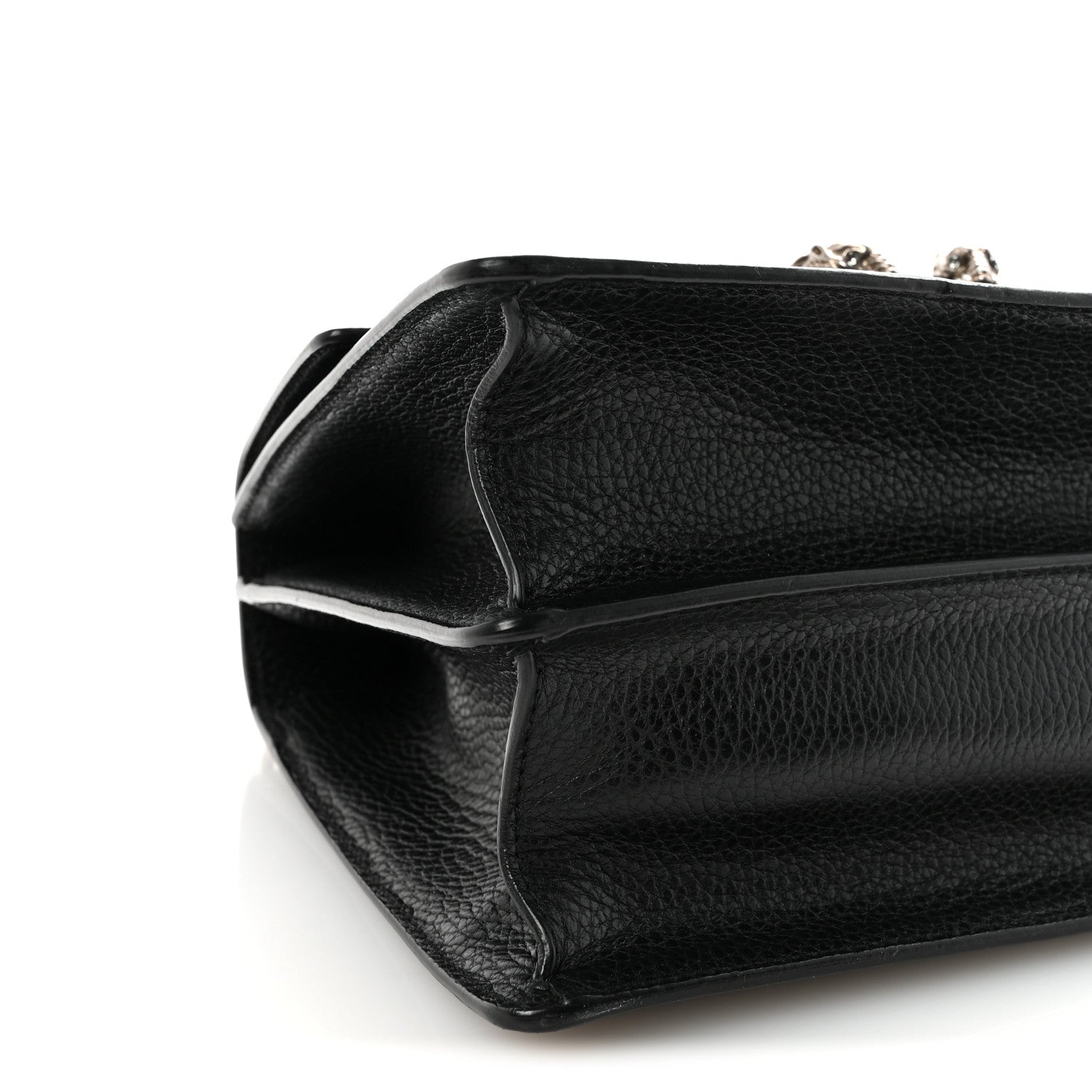 Gucci Dollar Calfskin Crystal Web Medium Dionysus Bamboo Top Handle Bag Black Black Diamond