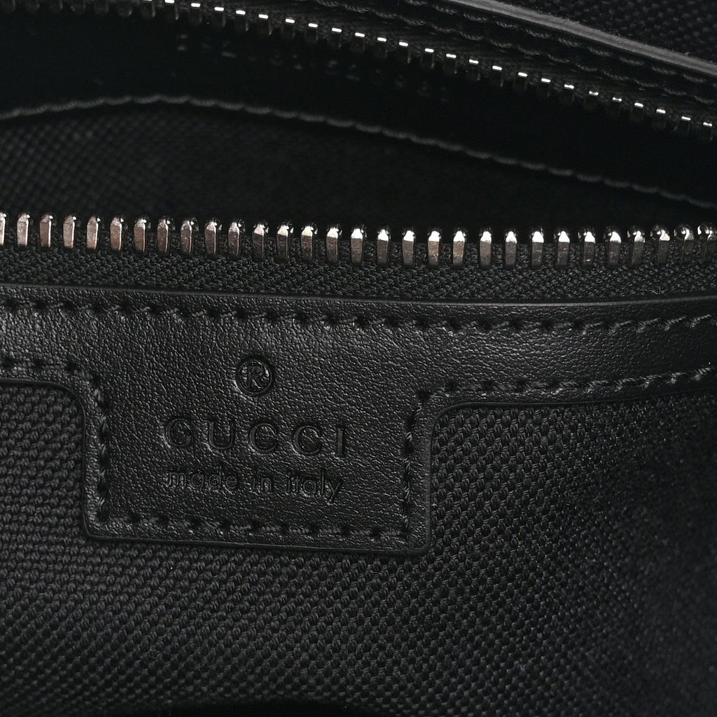 Gucci GG Supreme Monogram Web Small Flat Messenger Bag Black Grey