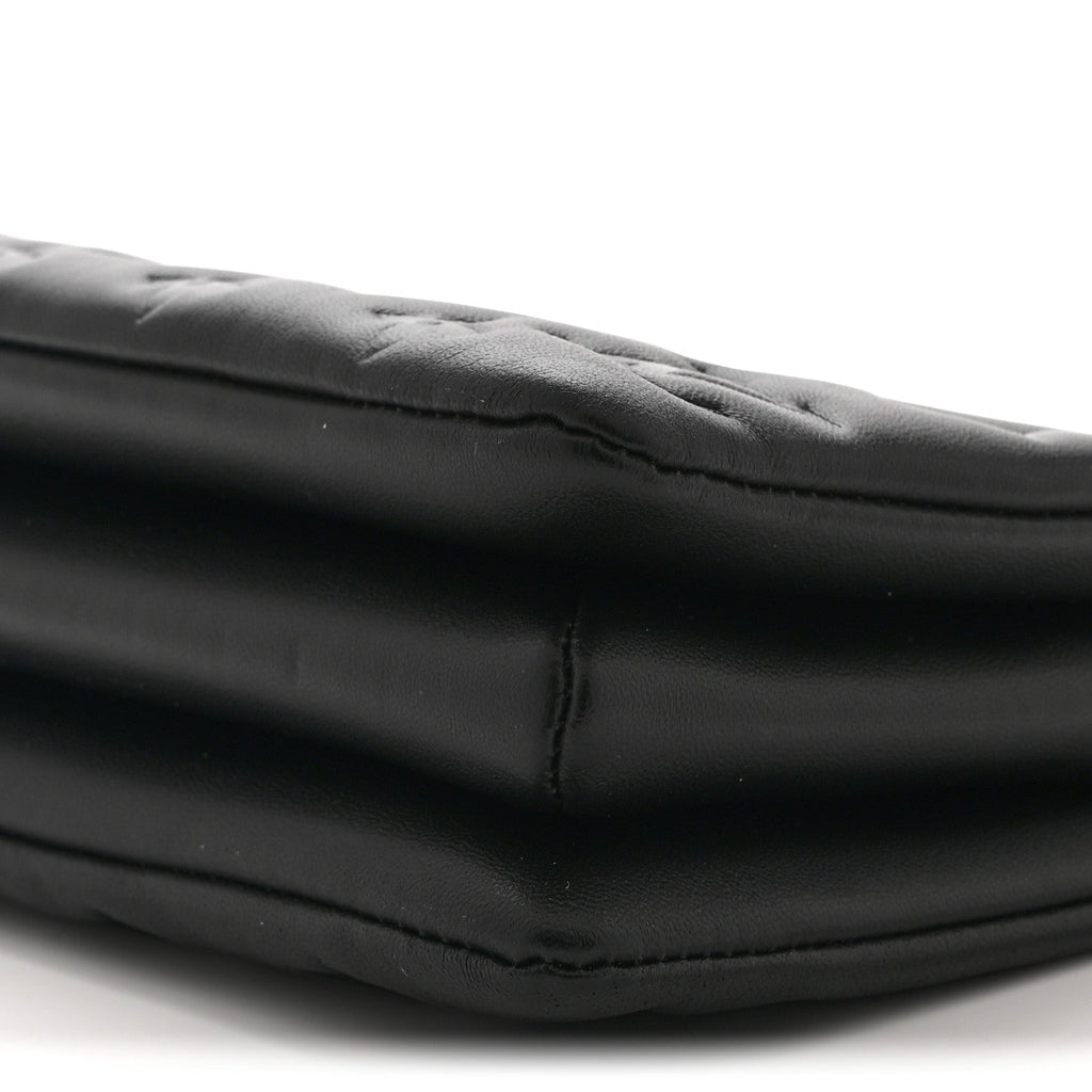 Louis Vuitton Lambskin Embossed Monogram Coussin BB Black