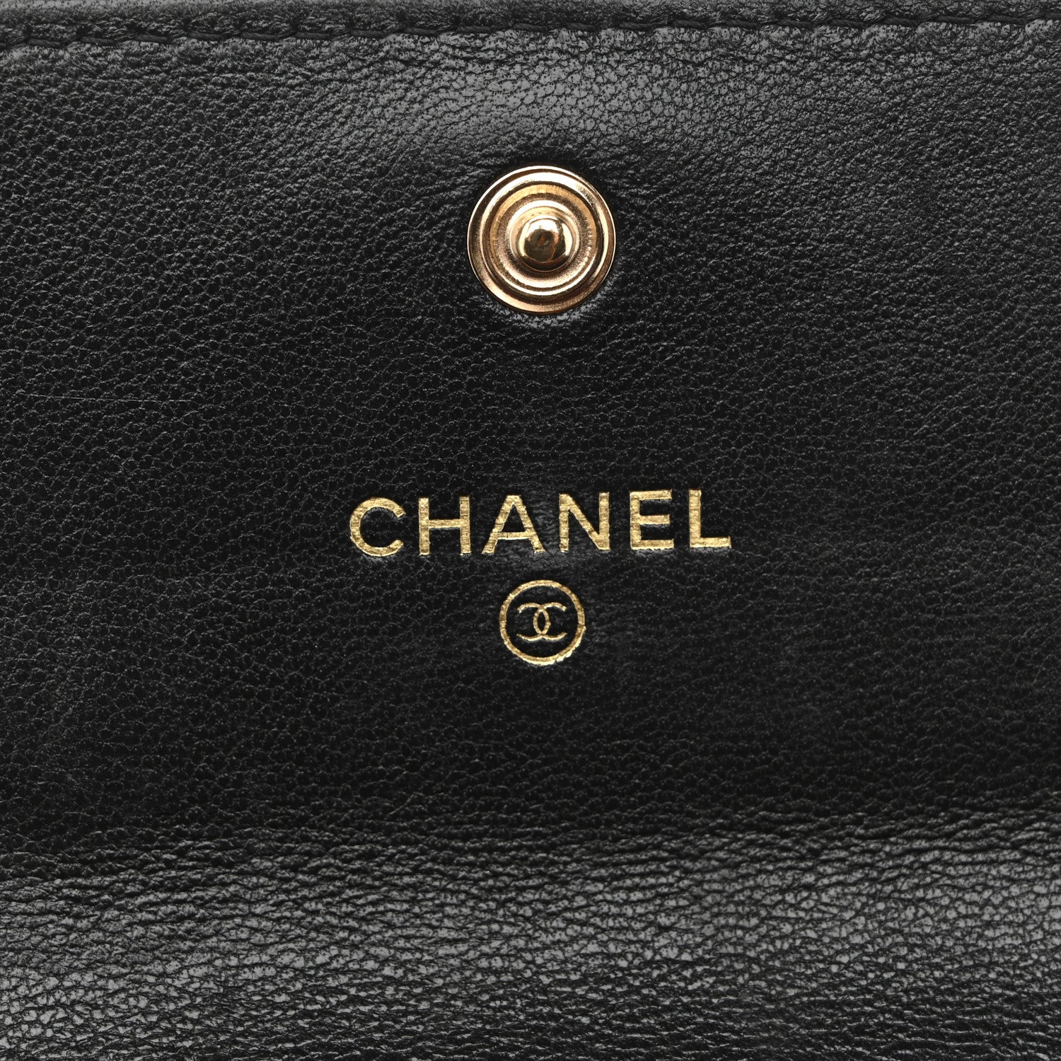 Chanel Shiny Goatskin Quilted Chanel 19 Flap Wallet Black