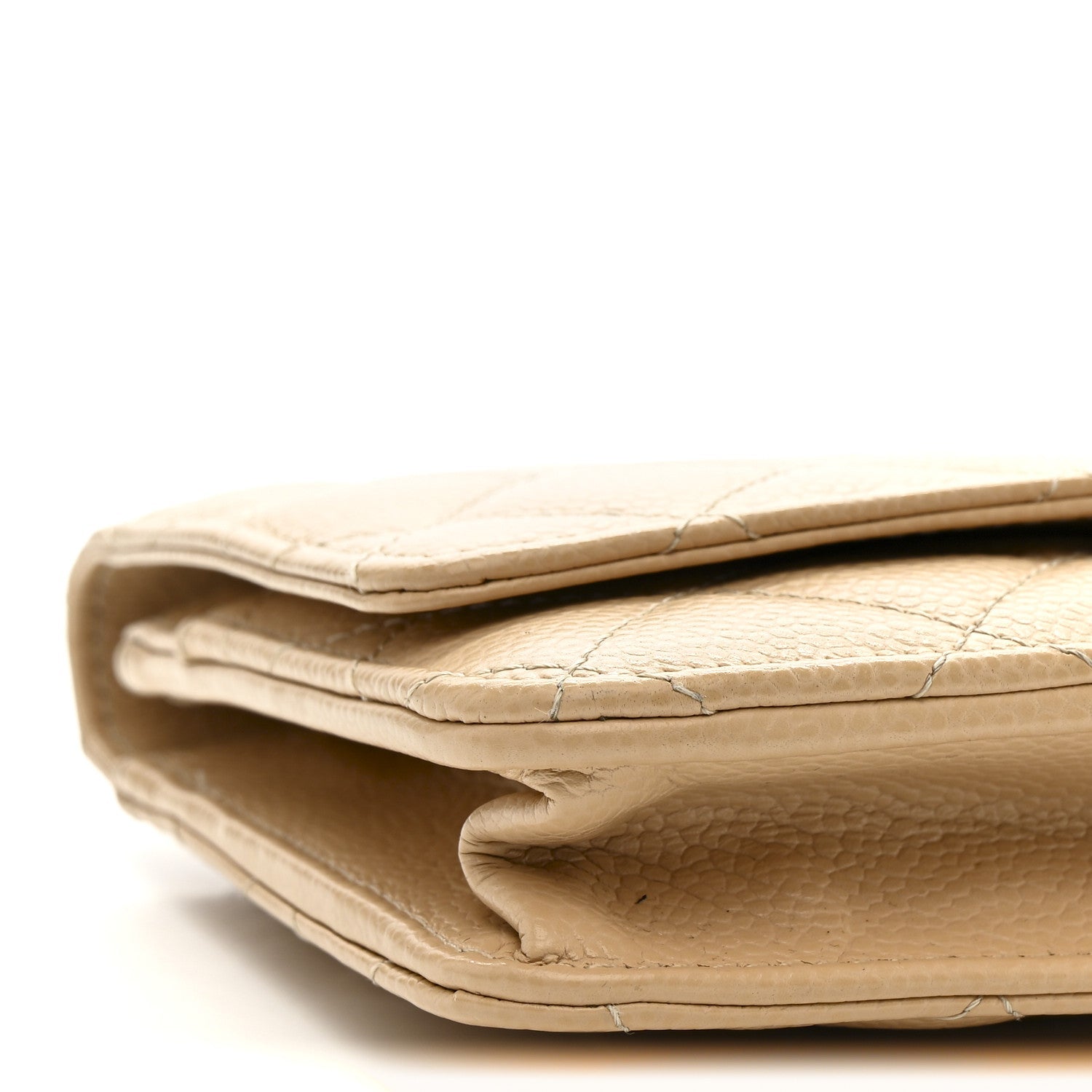 Chanel Caviar Quilted Wallet On Chain WOC Beige