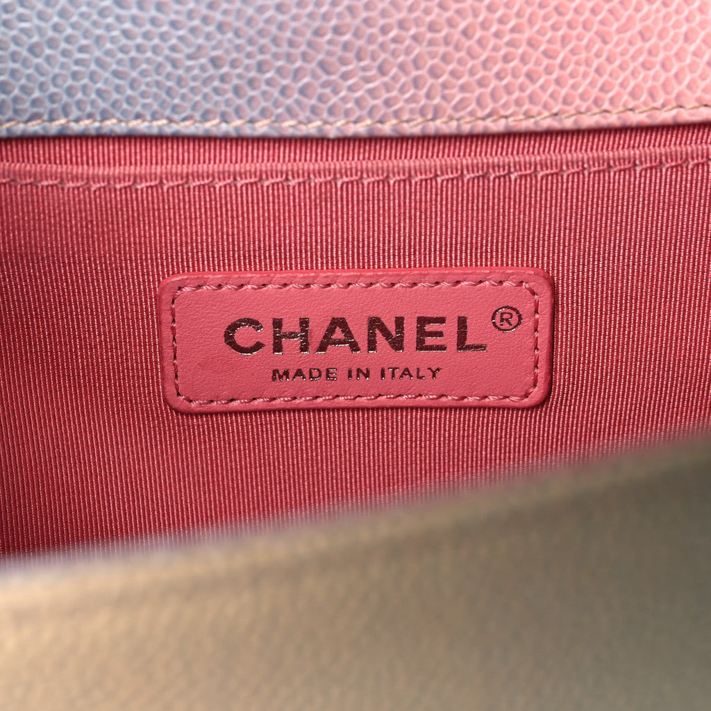 Chanel Caviar Quilted Medium Cuba Rainbow Boy Flap Pink Multicolor