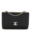 Chanel Lambskin Quilted Trendy CC Wallet On Chain WOC Black