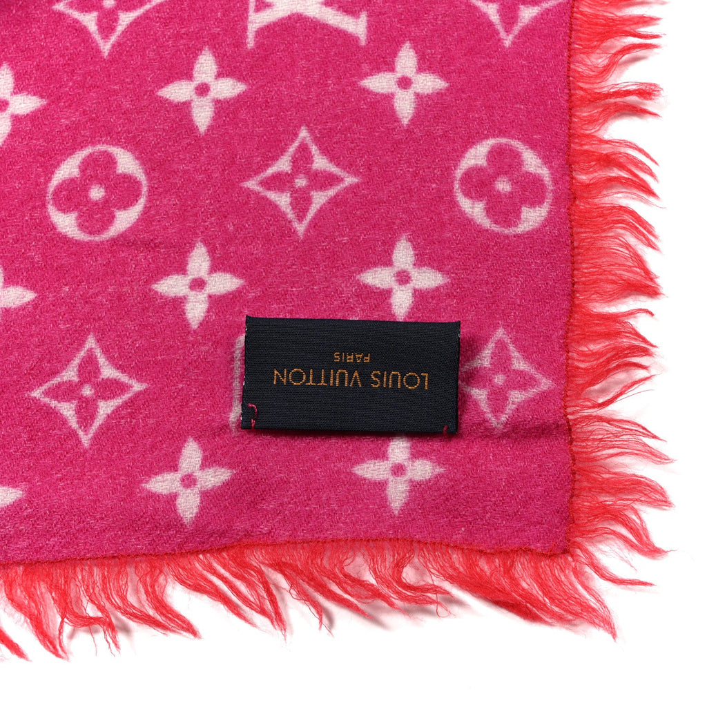 Louis Vuitton Wool Monogram Telling Stole Red