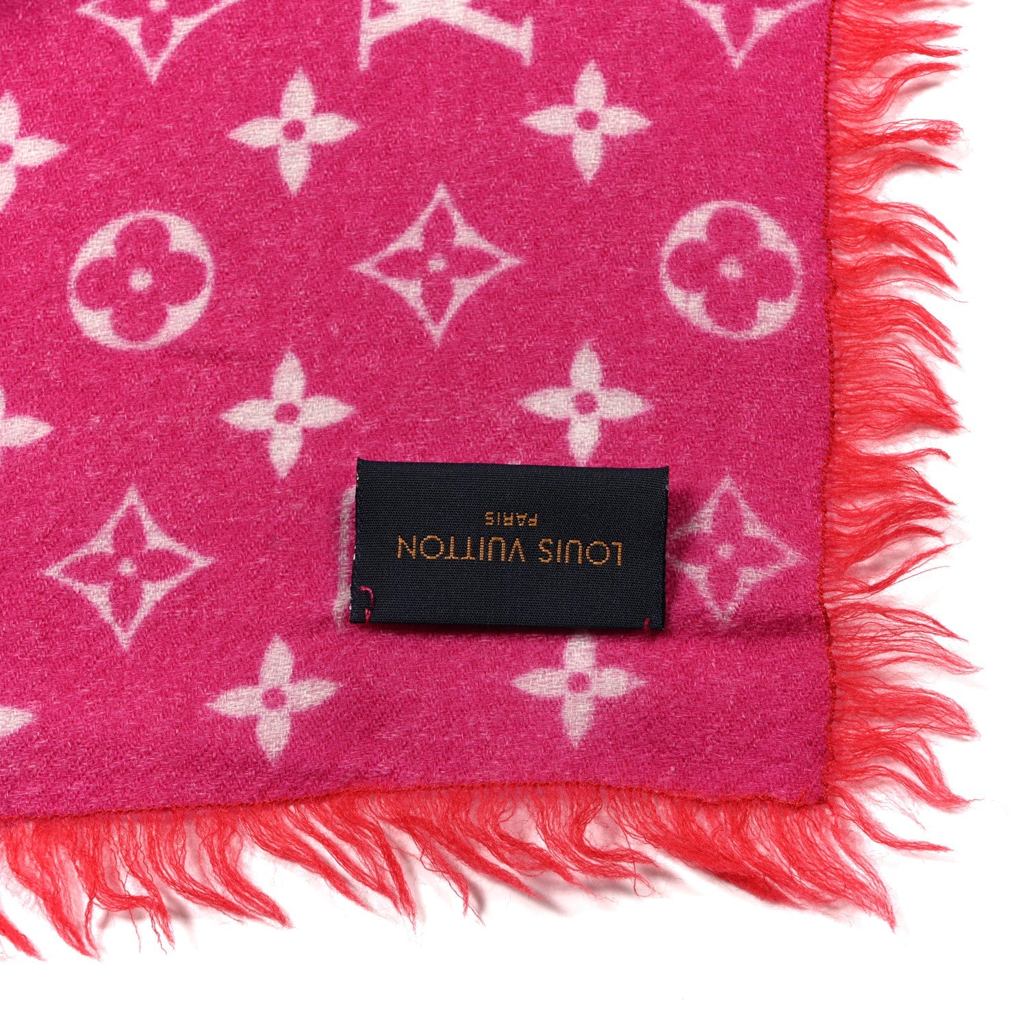Louis Vuitton Wool Monogram Telling Stole Red