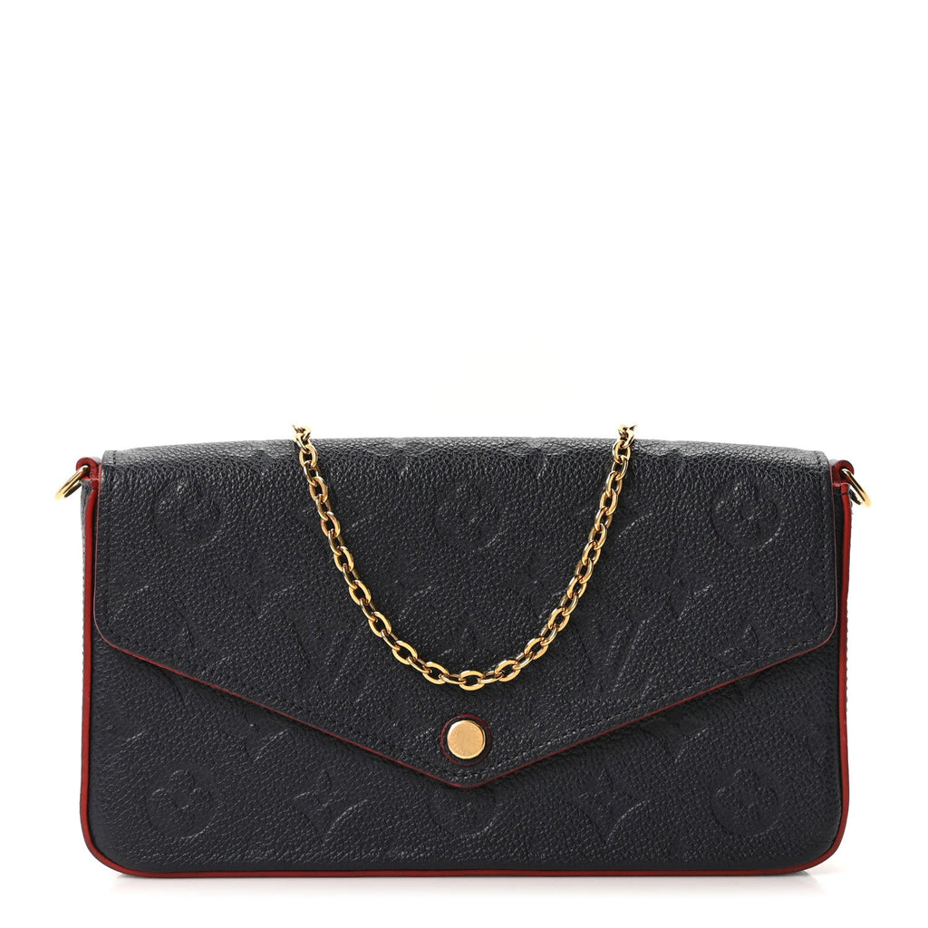 Louis Vuitton Empreinte Pochette Felicie Chain Wallet Marine Rouge