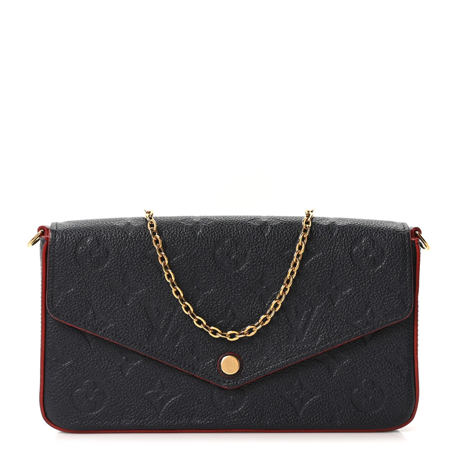 Louis Vuitton Empreinte Pochette Felicie Chain Wallet Marine Rouge