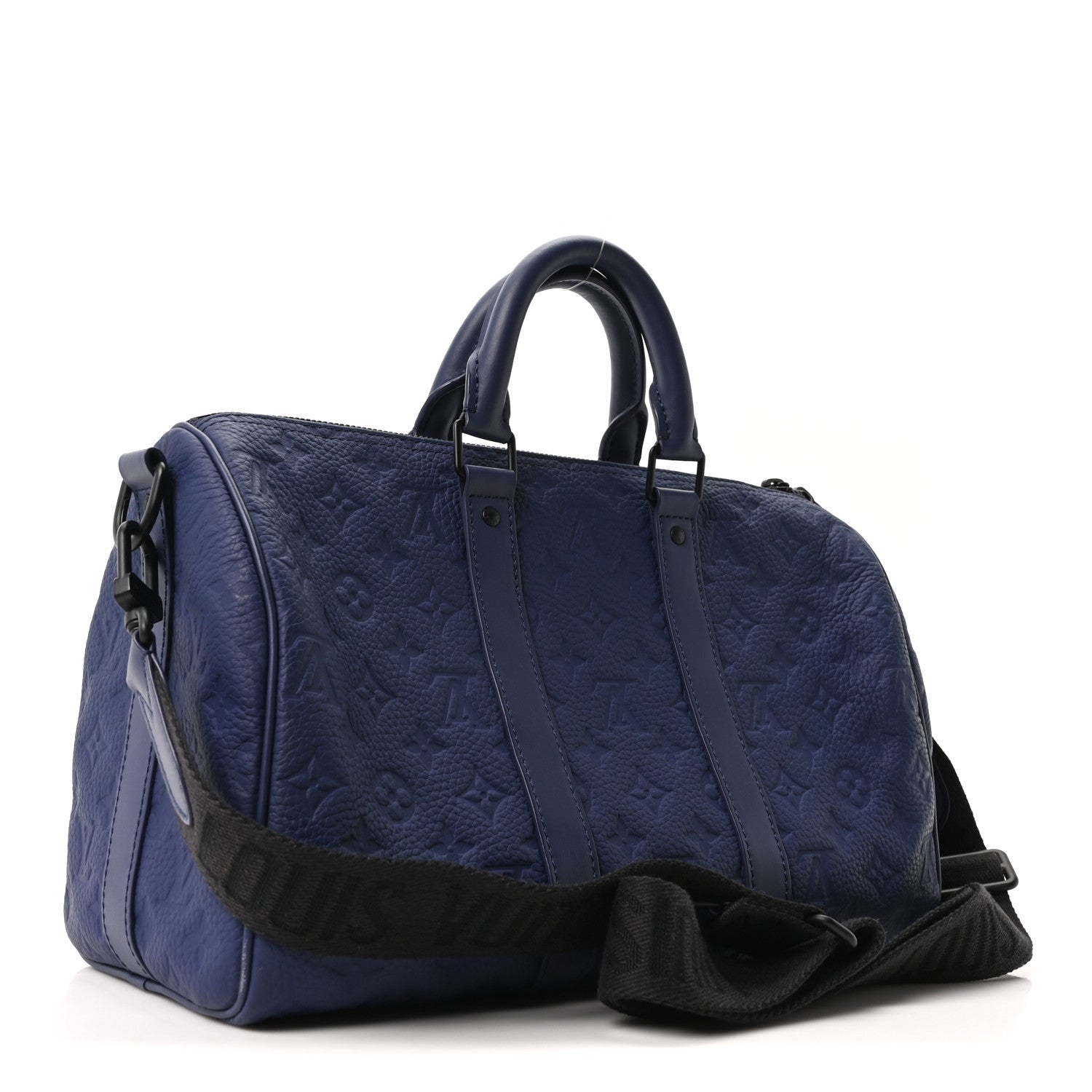 Louis Vuitton Monogram Taurillon Keepall Bandouliere 35 Blue
