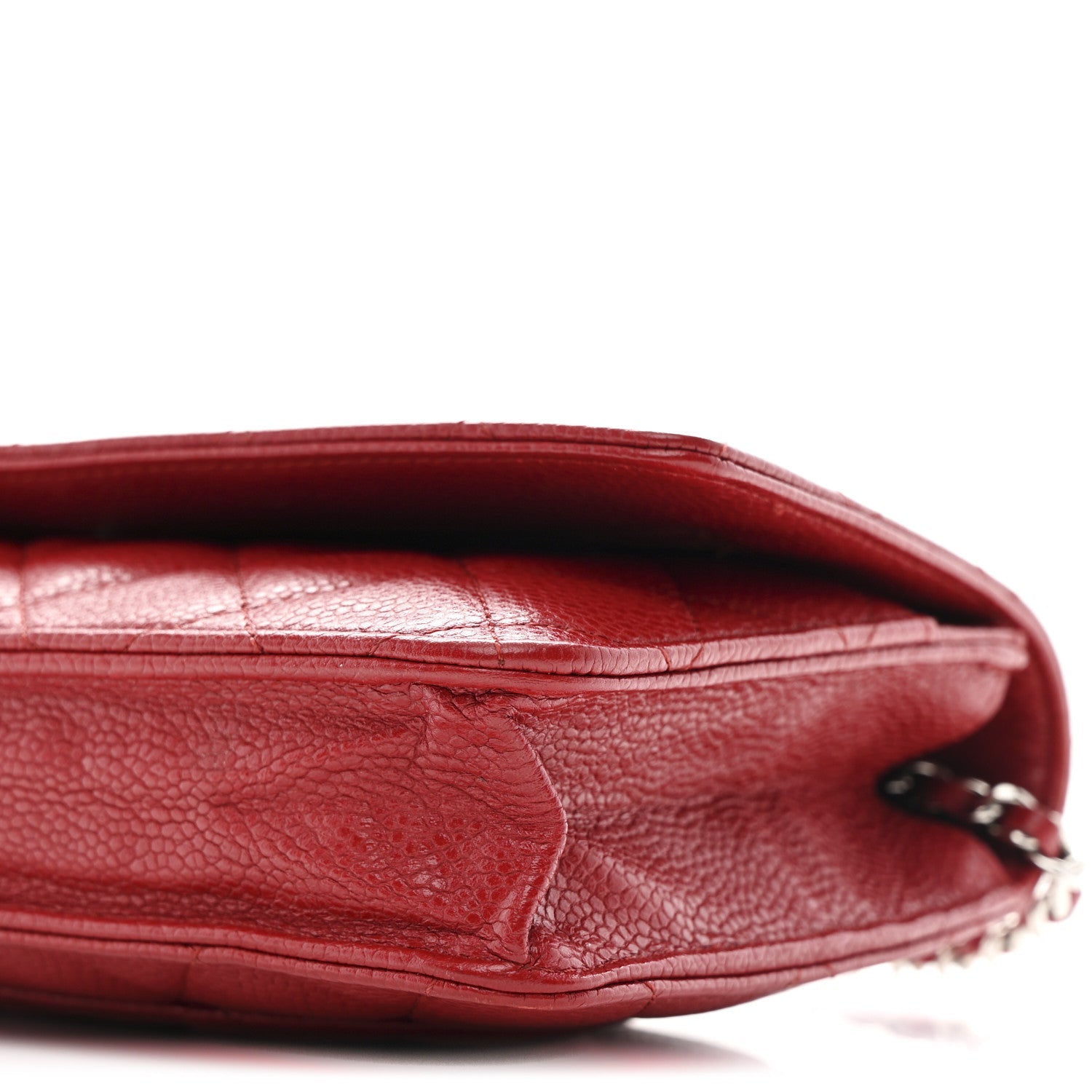 Chanel Caviar Quilted Wallet on Chain WOC Red