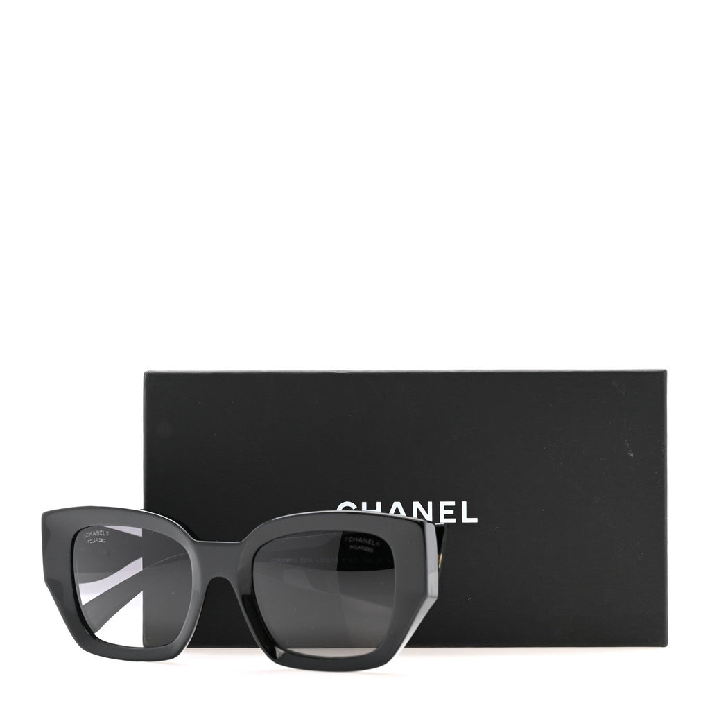 Acetate Polarized Square Sunglasses 5506 Black