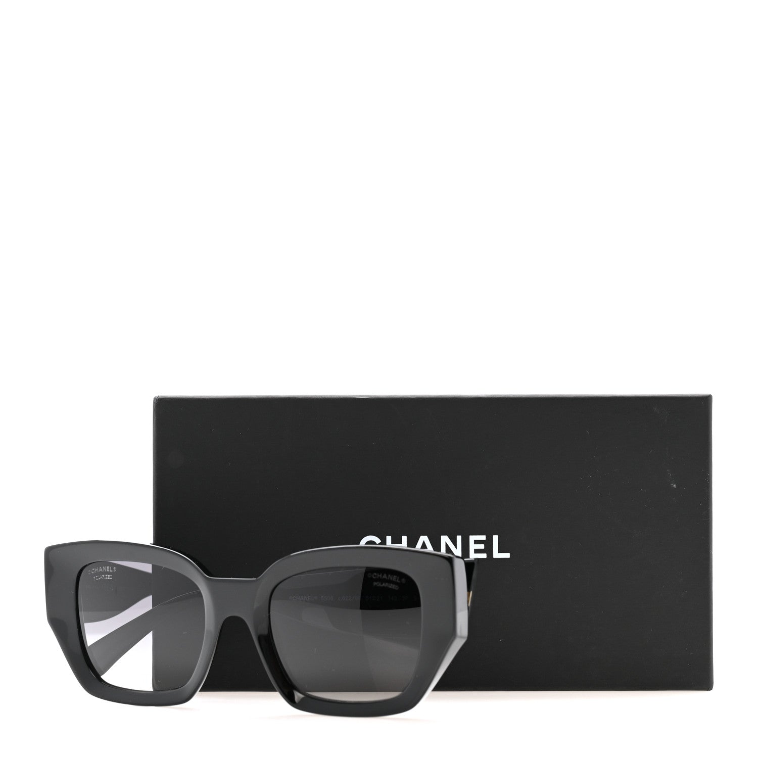 Acetate Polarized Square Sunglasses 5506 Black