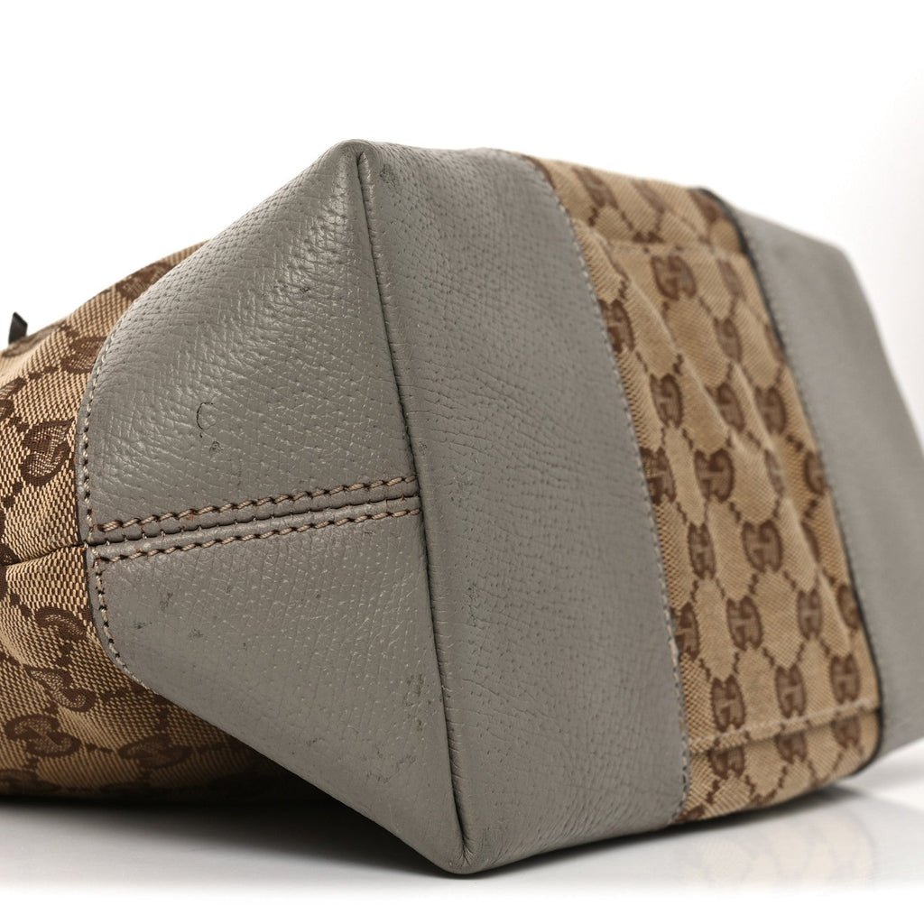 Gucci Monogram Medium Bree Foldover Tote Beige
