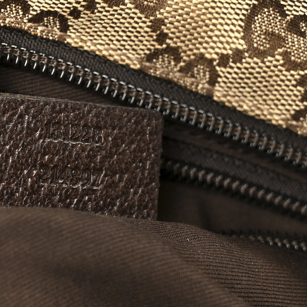 Gucci GG Monogram Small Web Handle Bucket Tote Dark Brown