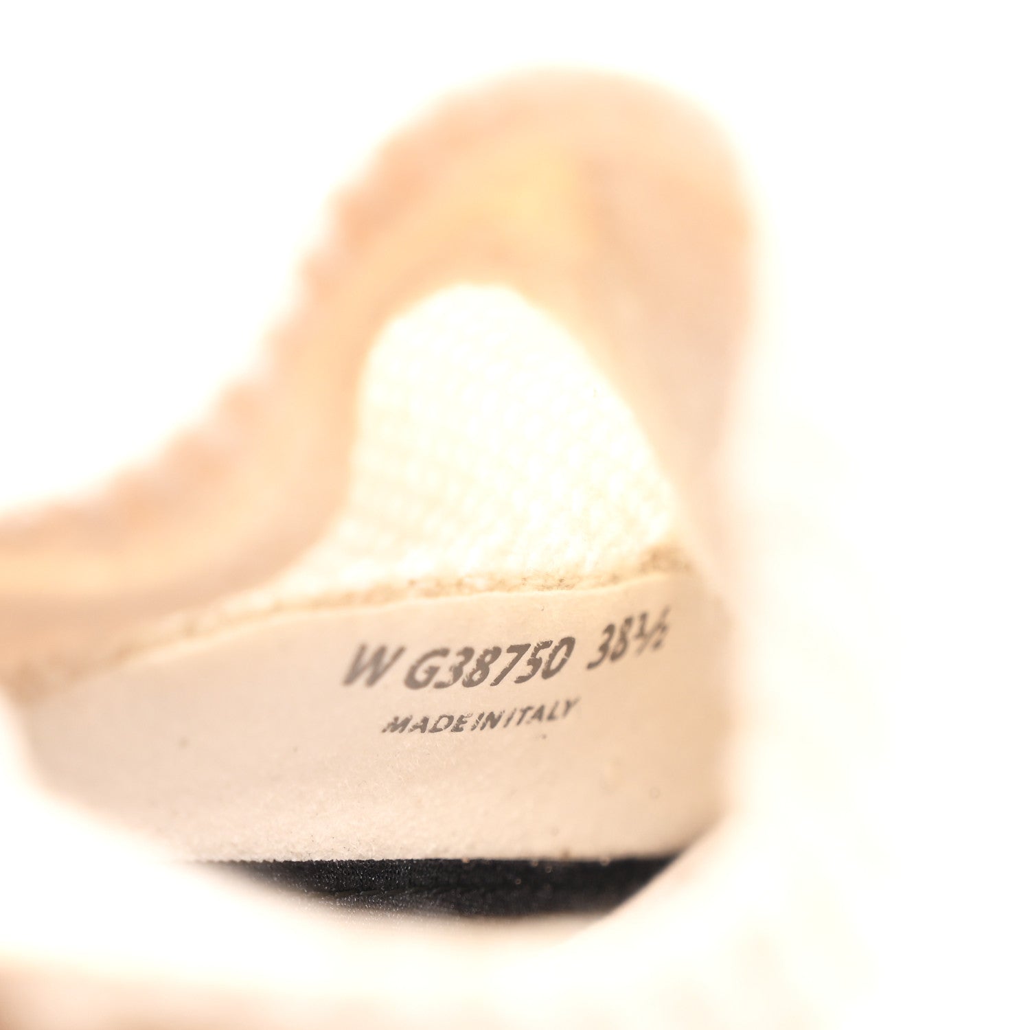 Knit Fabric Suede Calfskin Womens CC Sneakers 38.5 Ivory