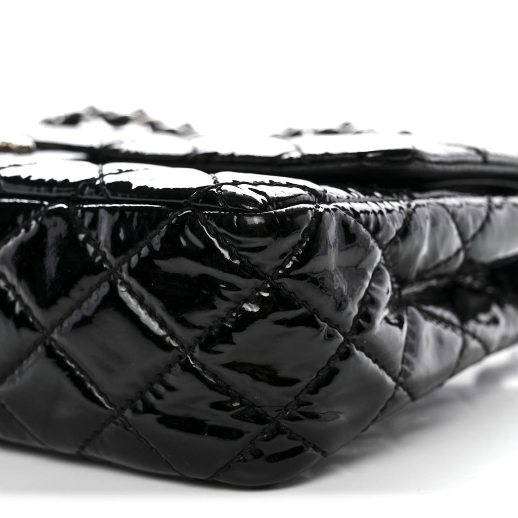 Chanel Patent Quilted Medium Double Flap Black