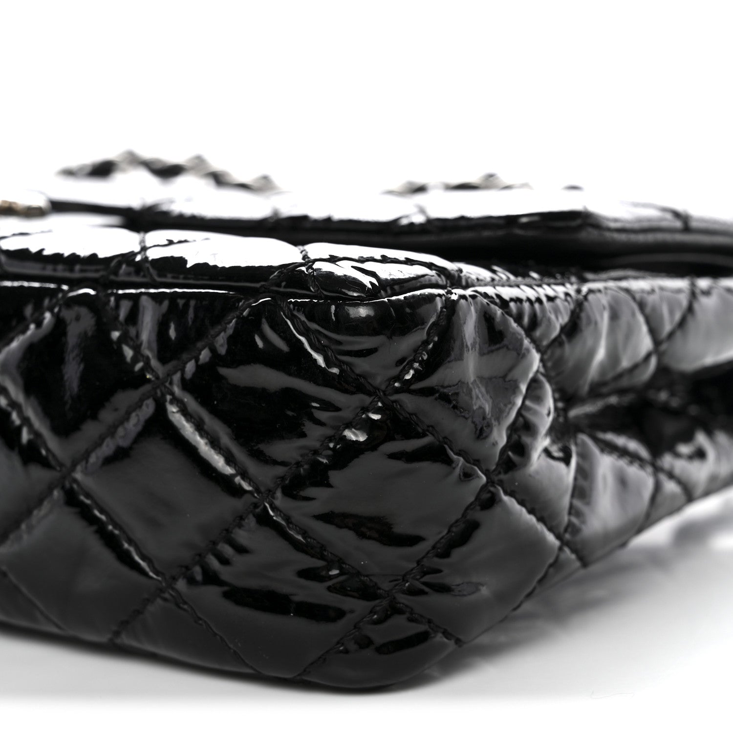 Chanel Patent Quilted Medium Double Flap Black