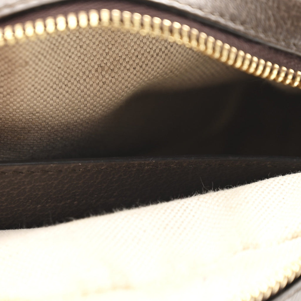 Gucci GG Supreme Monogram Textured Calfskin Super Mini Ophidia Shoulder Bag Beige Ebony New Acero