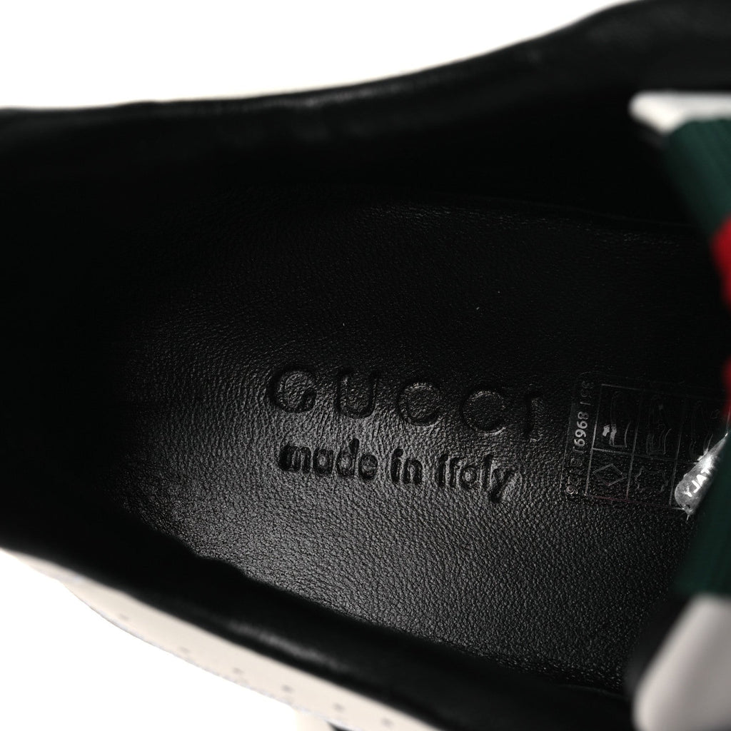 Gucci Sparrow Calfskin Mens Re-Web Sneakers 8 Green White Black