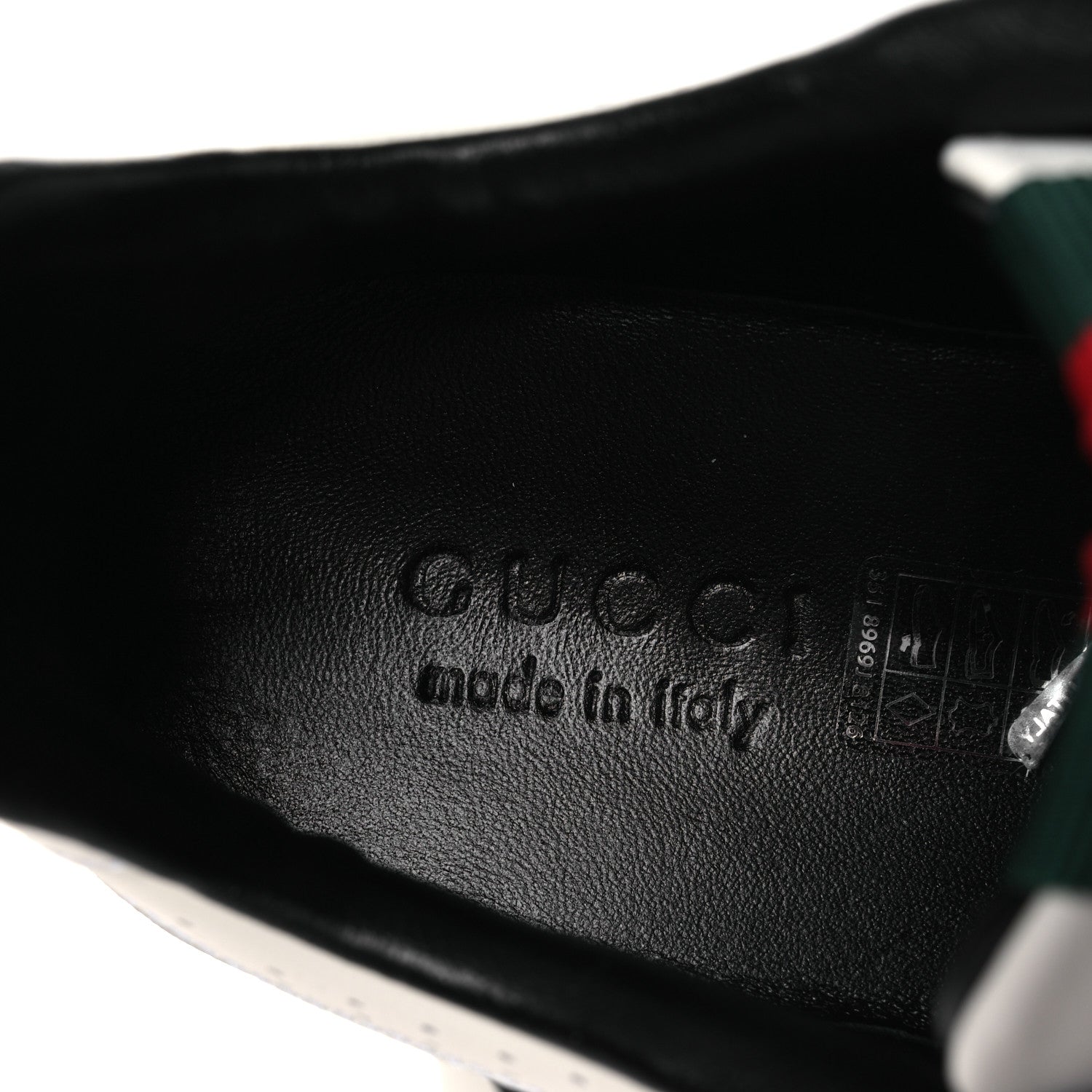 Gucci Sparrow Calfskin Mens Re-Web Sneakers 8 Green White Black