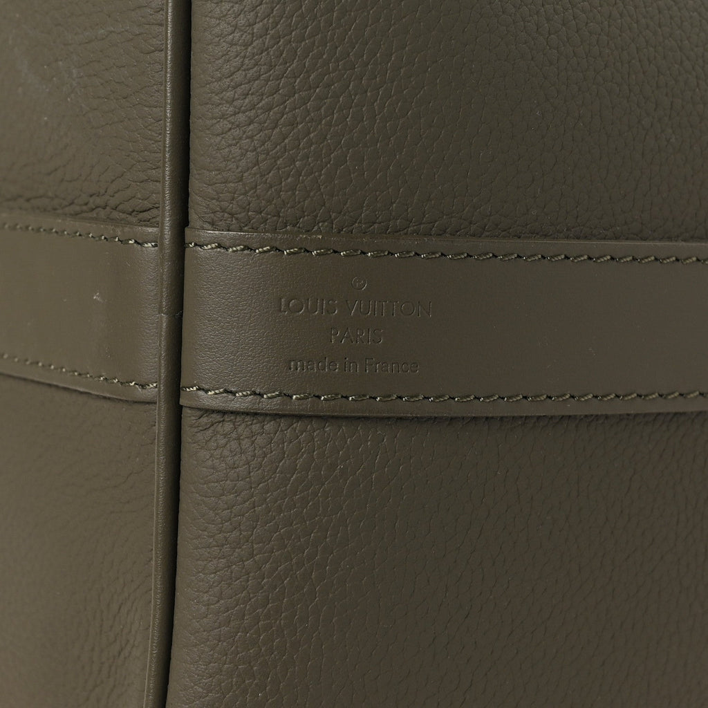 Louis Vuitton Grained Calfskin Aerogram Keepall Bandouliere 50 Khaki