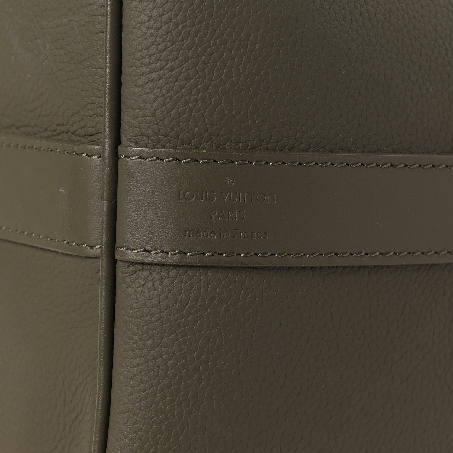 Louis Vuitton Grained Calfskin Aerogram Keepall Bandouliere 50 Khaki