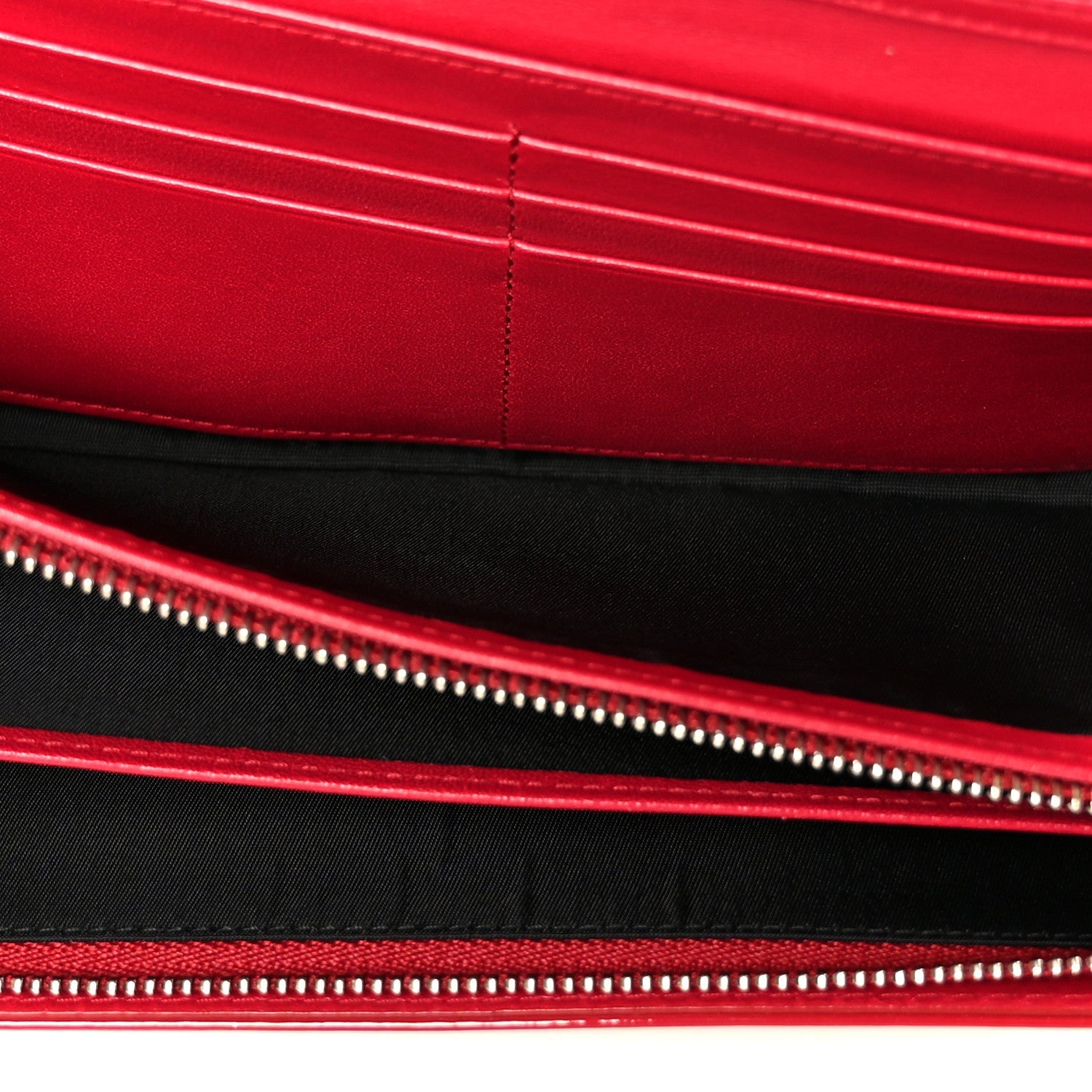 Christian Dior Patent Cannage Lady Dior Rendezvous Wallet On Chain Red