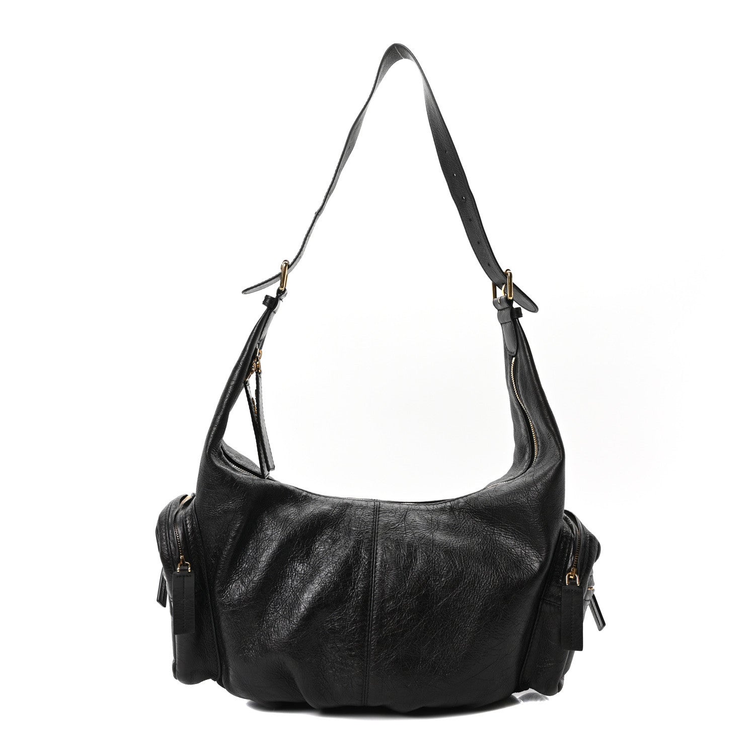 Christian Dior Crinkled Calfskin Large Grand Tour Multipocket Bag Black