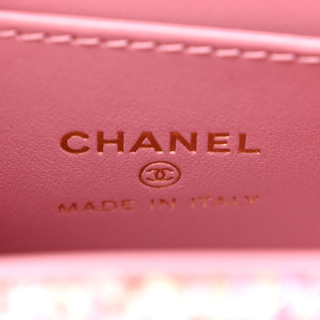 Chanel Tweed Quilted Mini Nano Kelly Shopper Pink