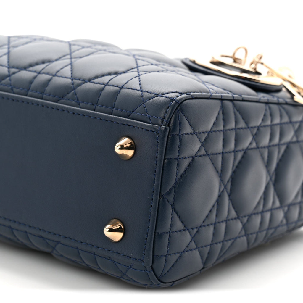 Christian Dior Lambskin Cannage Small My ABCDior Lady Dior Blue