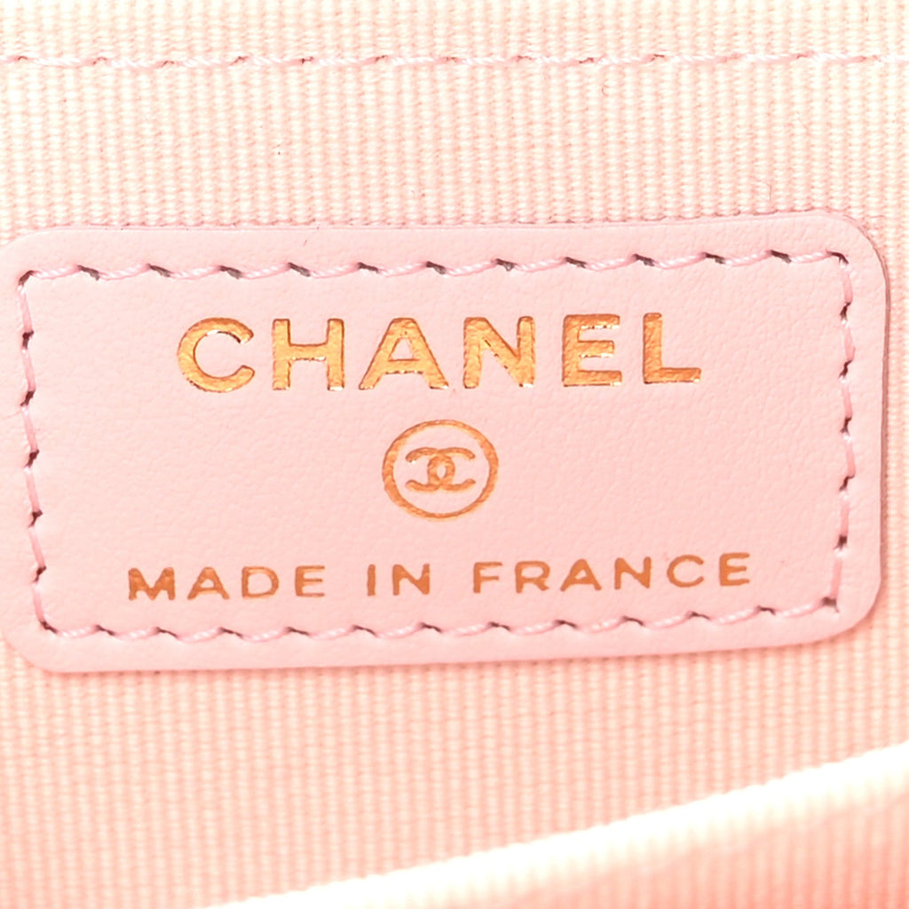 Caviar Quilted Zip Coin Purse Pink