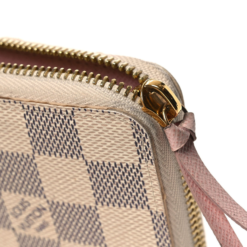 Louis Vuitton Damier Azur Clemence Wallet Rose Ballerine