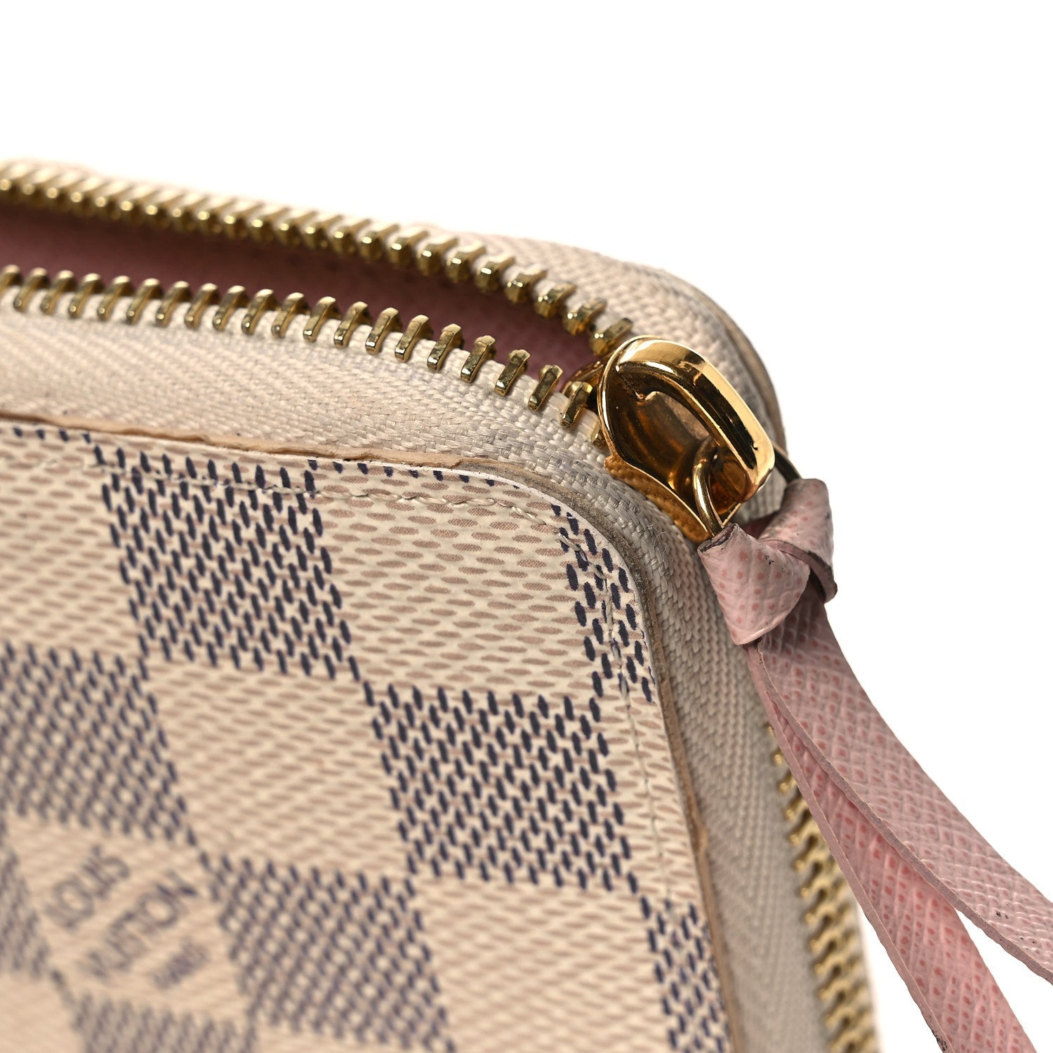Louis Vuitton Damier Azur Clemence Wallet Rose Ballerine