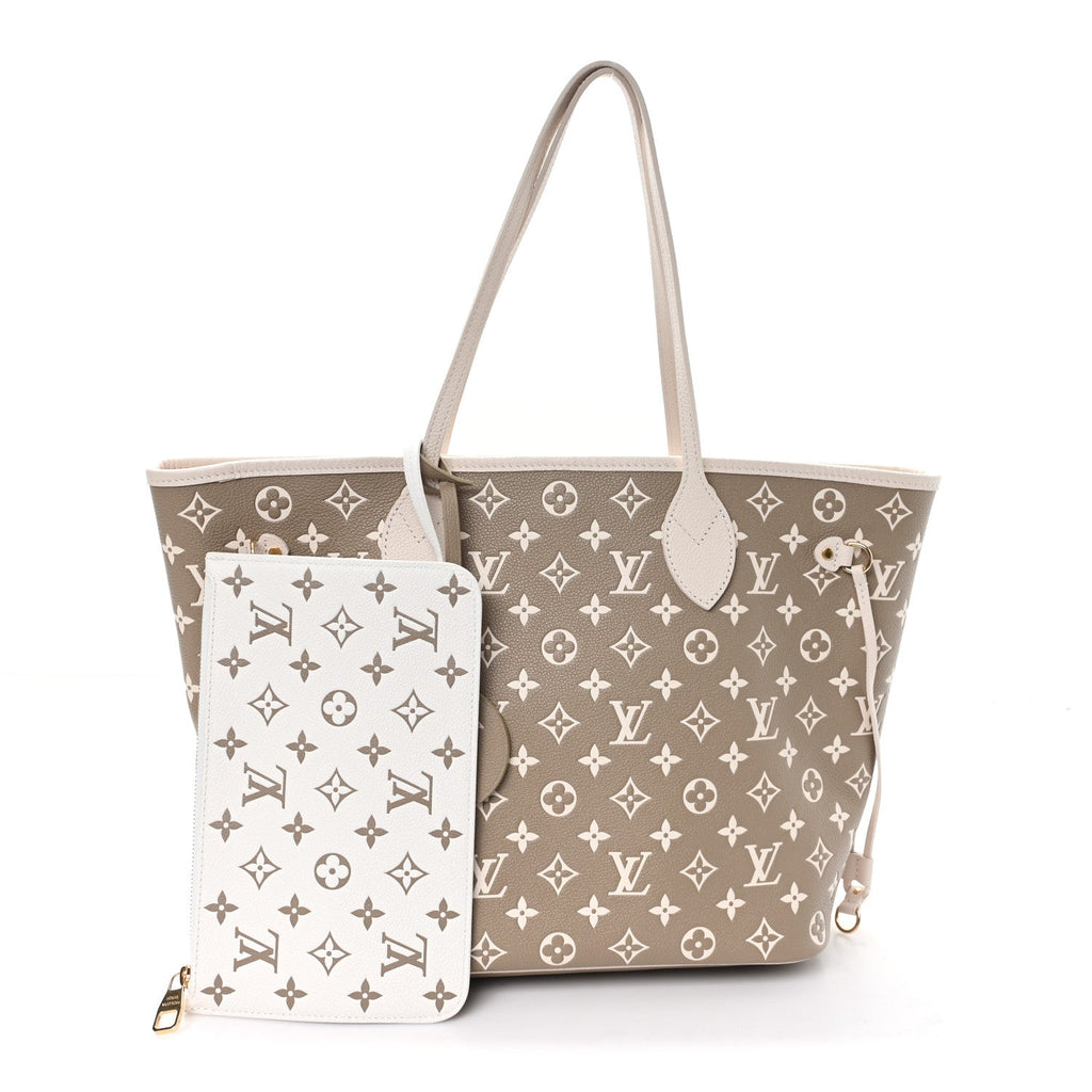 Louis Vuitton Empreinte Monogram Spring In The City Neverfull MM Kaki Beige Cream
