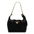 Chanel Suede Quilted Small Chanel 25 Handbag Black