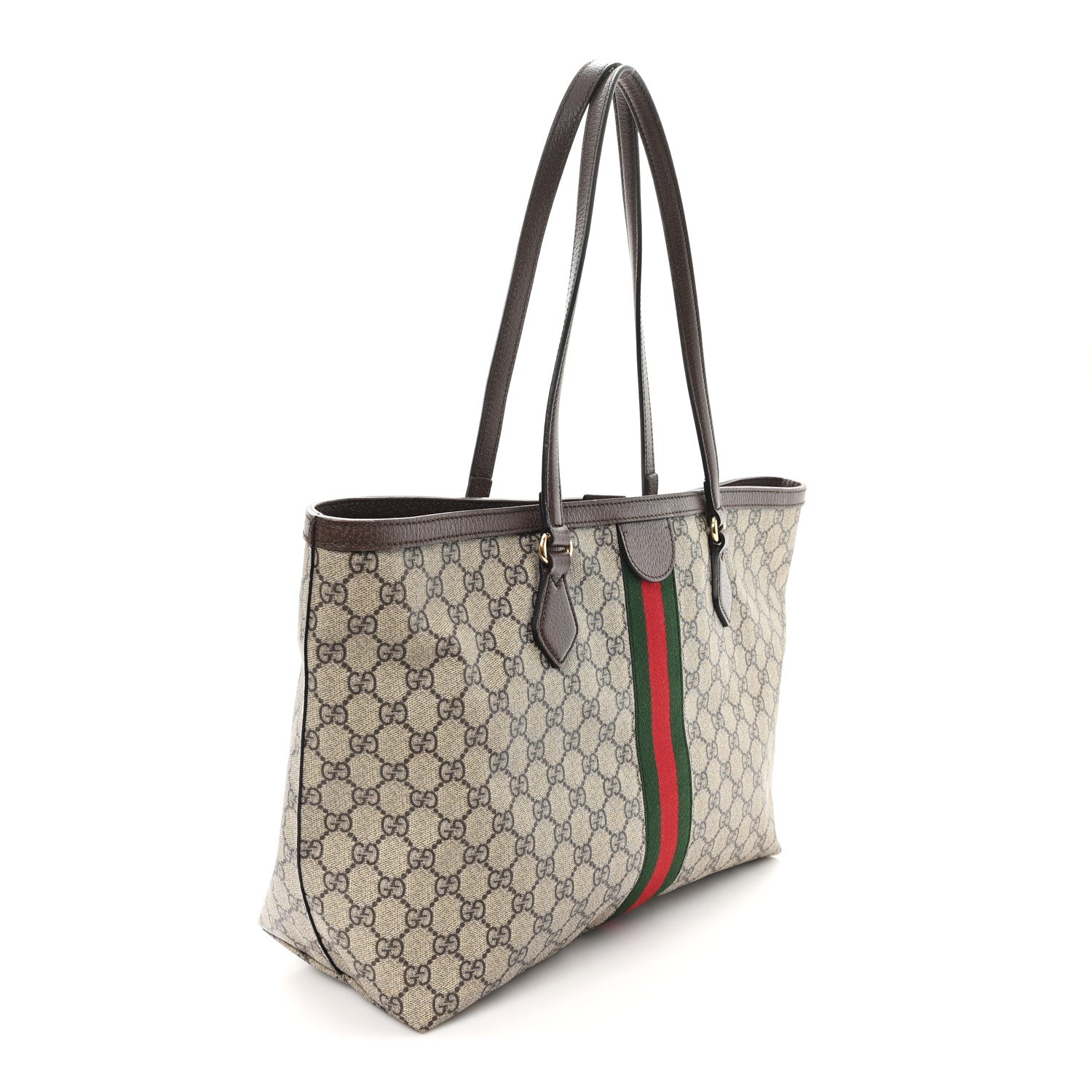 Gucci GG Supreme Monogram Medium Ophidia Shopping Tote Brown