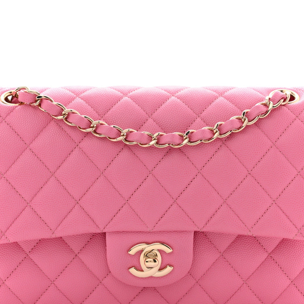 Chanel Caviar Quilted Medium Double Flap Pink