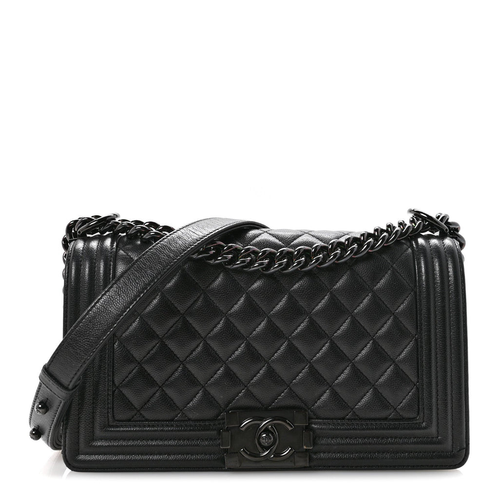 Chanel Caviar Quilted Medium Boy Flap So Black