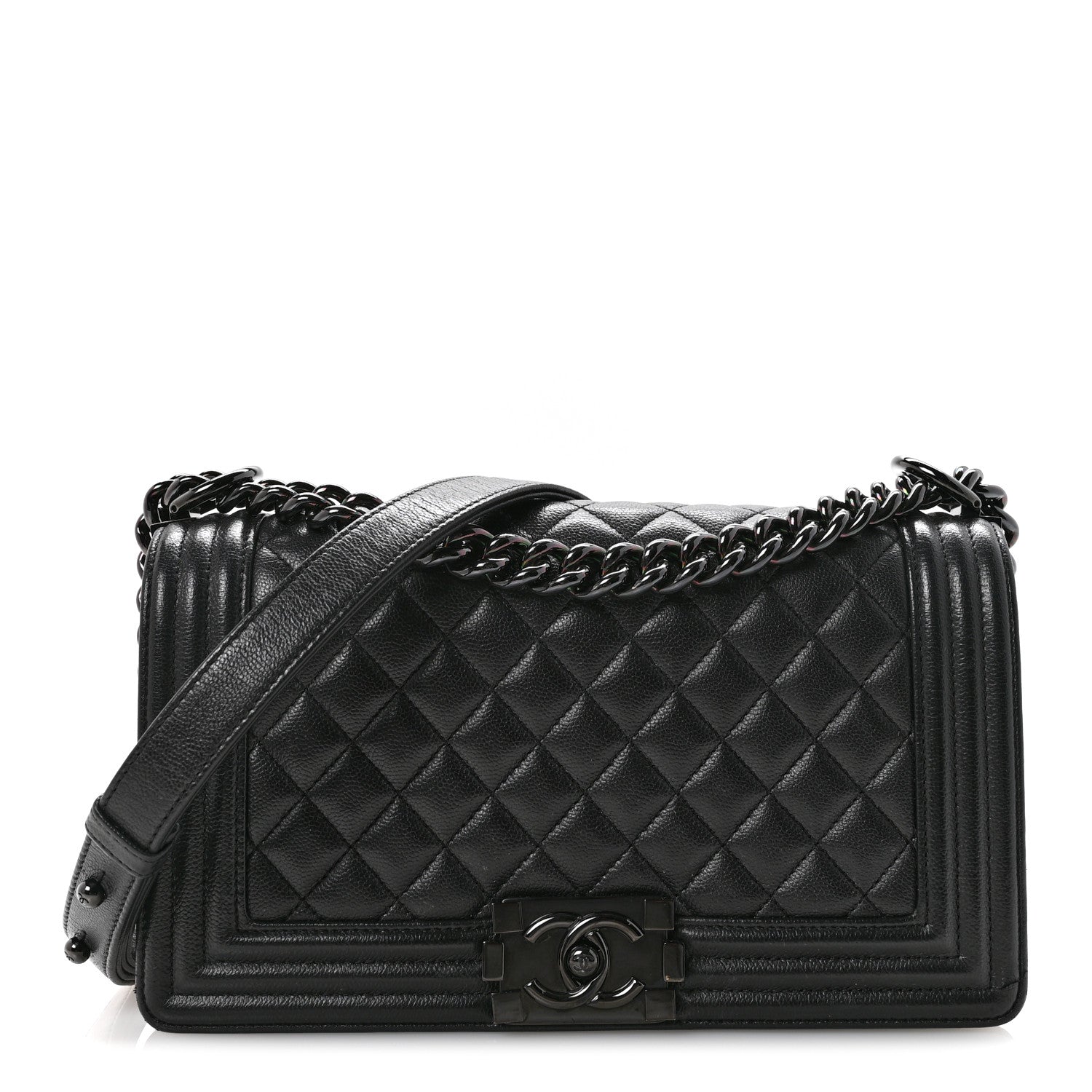 Chanel Caviar Quilted Medium Boy Flap So Black