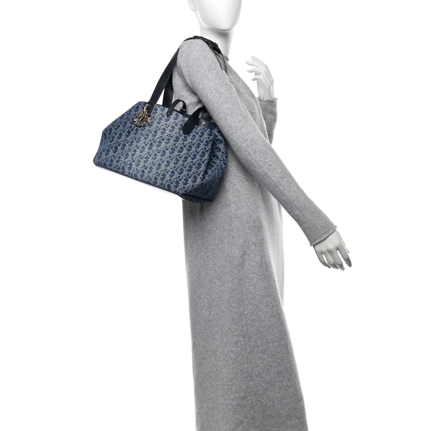 Christian Dior Denim Jacquard Oblique Medium Toujours Blue