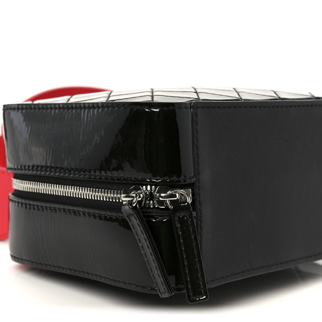 Chanel Patent Quilted Travel Kit Vanity Case Black