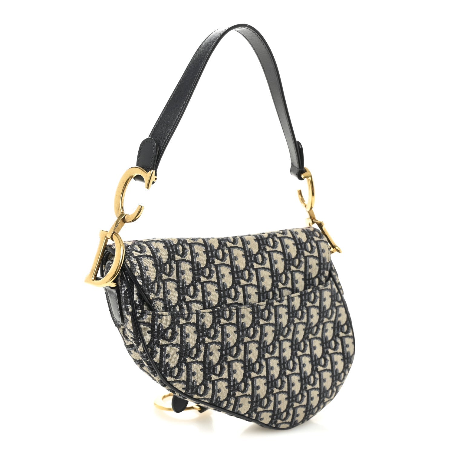 Christian Dior Oblique Saddle Bag Blue