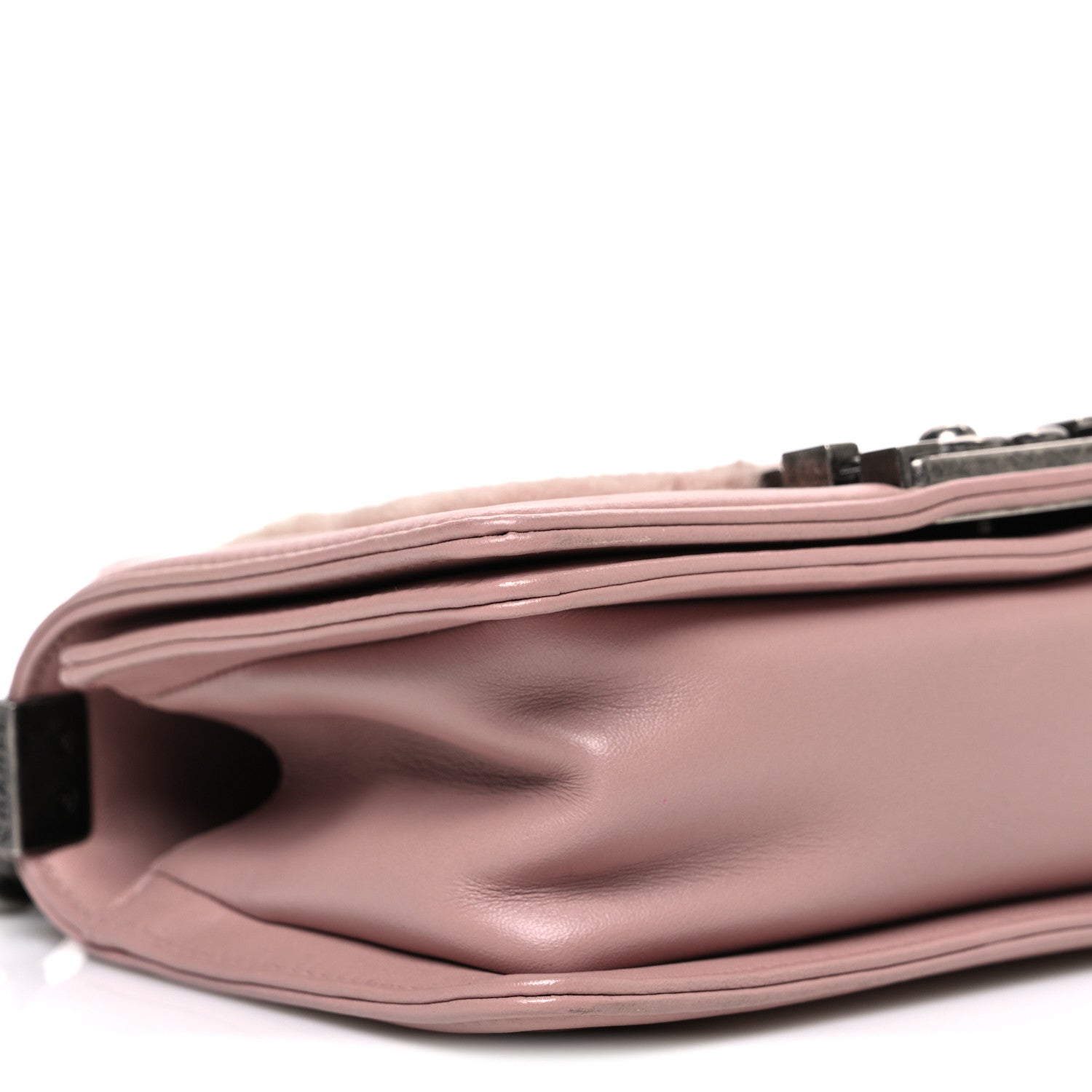 Chanel Fur Calfskin Small Boy Flap Pink