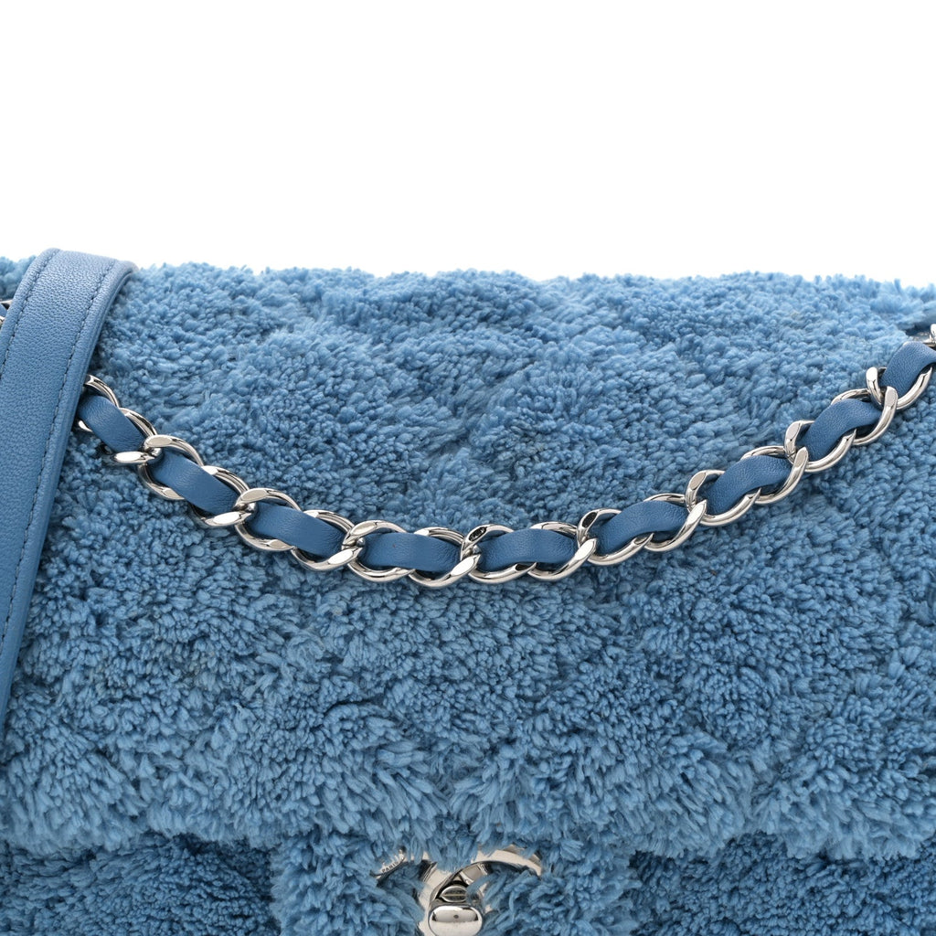 Chanel Lambskin Calfskin Mixed Fibers Quilted Small Flap Blue
