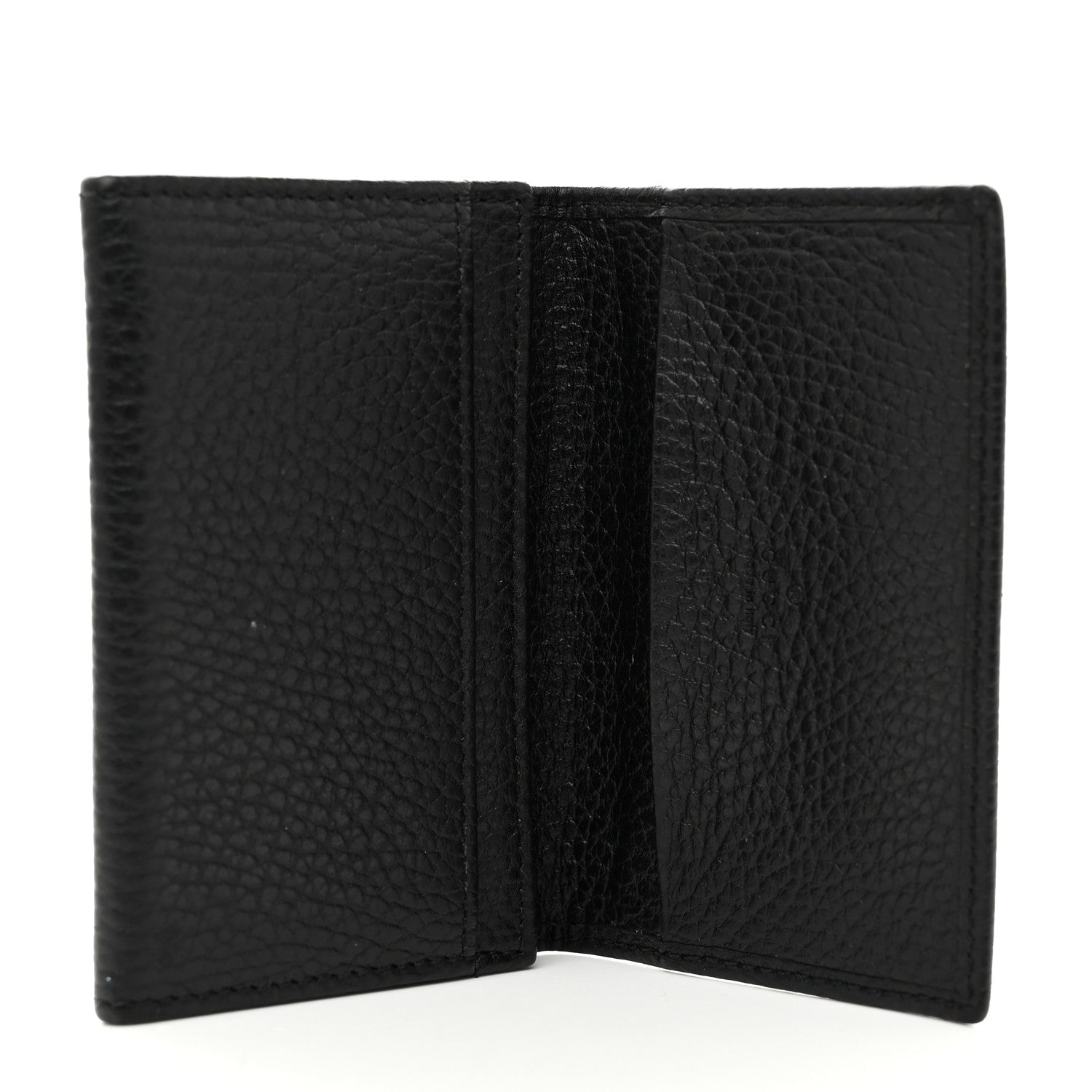 Gucci Pebbled Calfskin GG Marmont Card Case Black