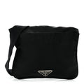 Prada Nylon Mini Flat Messenger Bag Black