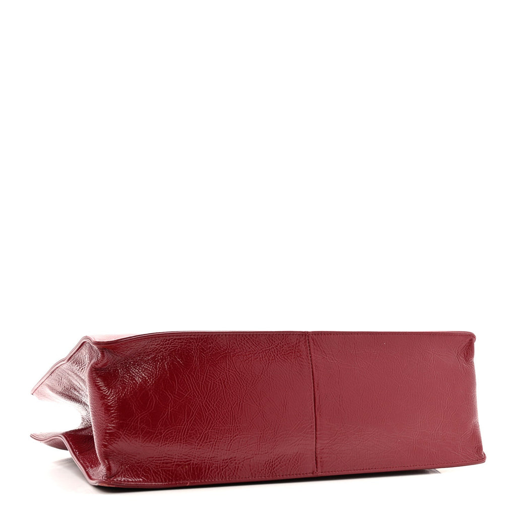 Chanel Shiny Aged Calfskin Shopping Bag Red