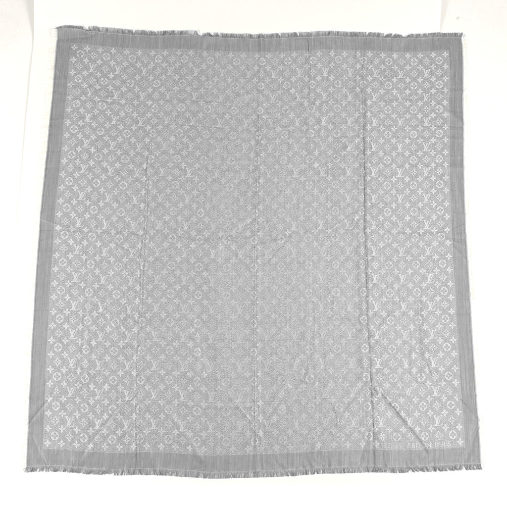 Louis Vuitton Silk Wool Monogram Infra Shawl Blue