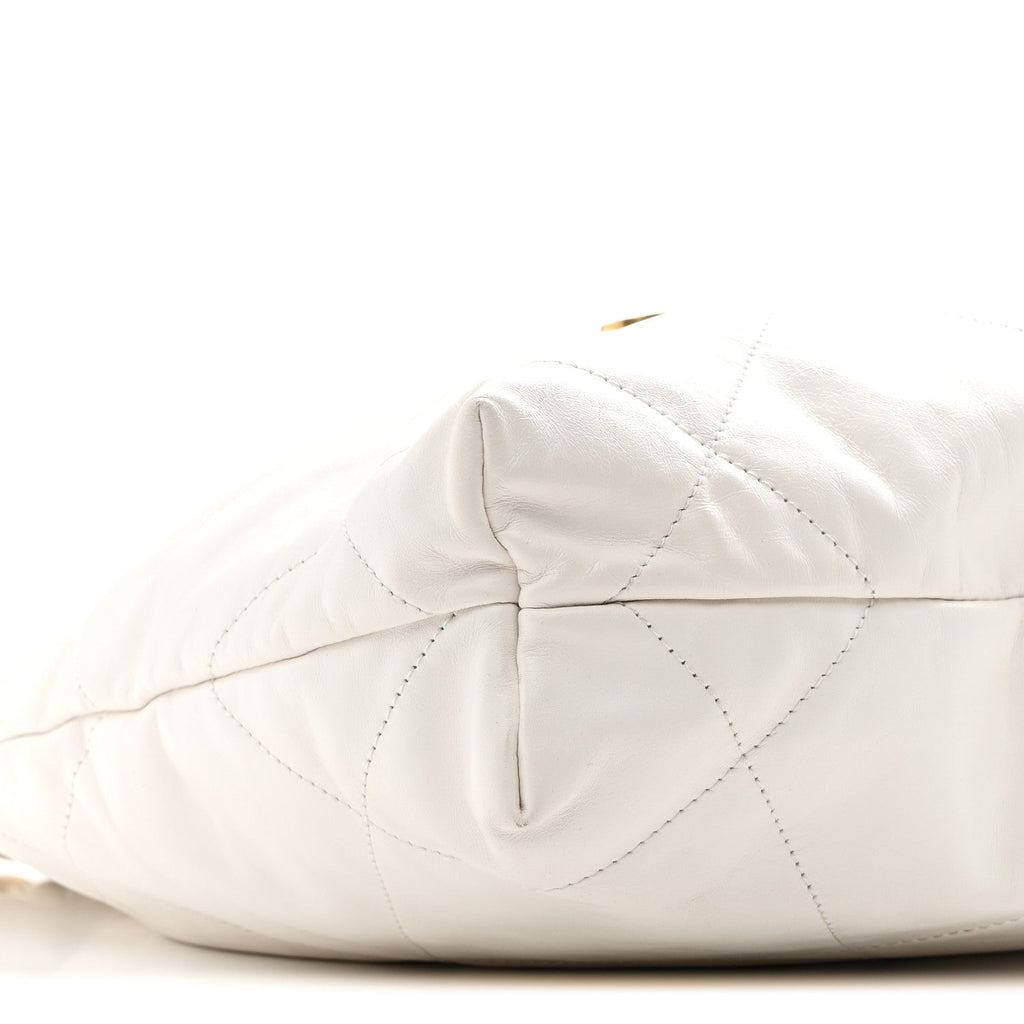 Chanel Shiny Calfskin Quilted Small Chanel 22 White
